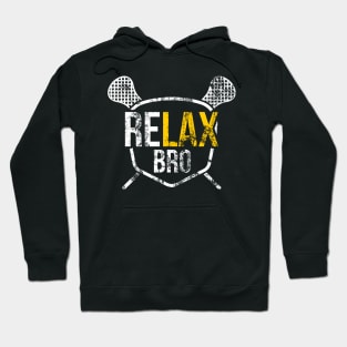 Vintage ReLAX Bro Lacrosse Cute Distressed LAX Pun Hoodie